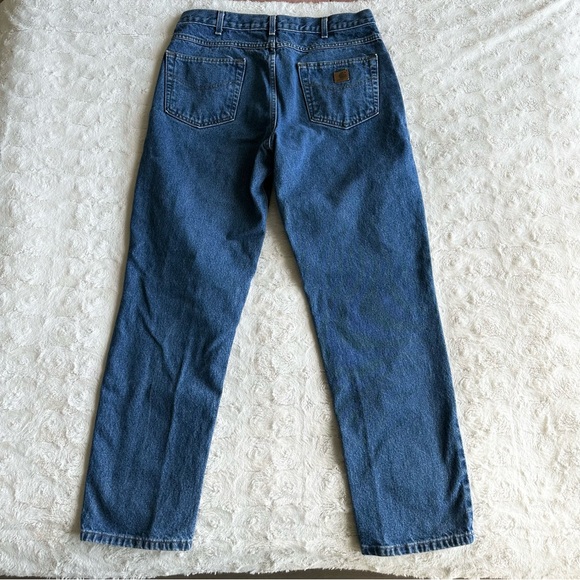 Vintage Carhartt Jeans Mens 33x31 (Tag 36x32) Blue B18 Straight Leg Skater Vtg - Picture 3 of 11